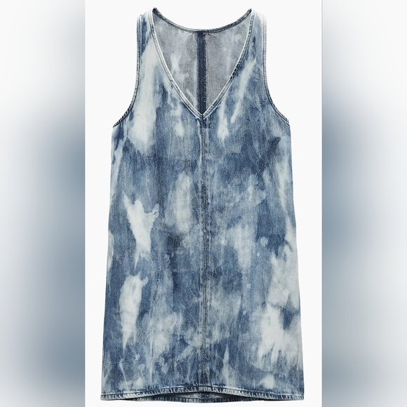 rag & bone Naia Tie-Dye Denim Minidress - Picture 2 of 9